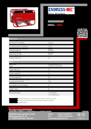 Stromerzeuger, Benzin Endress ESE 506 DHS-GT