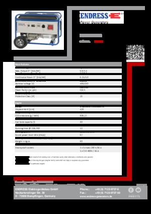 Stromerzeuger, Benzin Endress ESE 6000 DBS