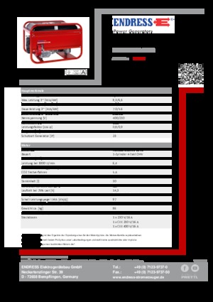 Stromerzeuger, Benzin Endress ESE 606 DHS-GT ES