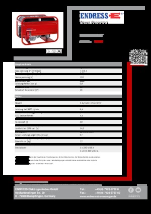 Stromerzeuger, Benzin Endress ESE 606 HS-GT ES