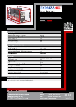 Stromerzeuger, Benzin Endress ESE 704 SHS-AC / 60-200 A 