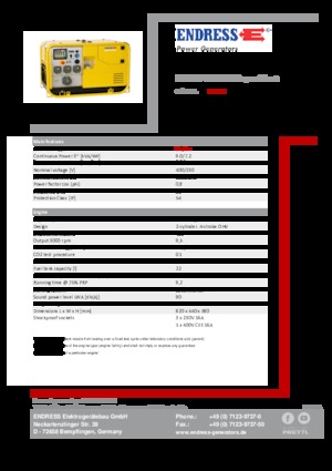 Stromerzeuger, Benzin Endress ESE 907 DBG DIN Super Silent