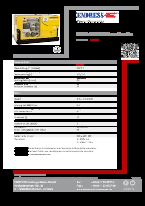 Stromerzeuger, Benzin Endress ESE 908 DBG ES DIN Super Silent Plus
