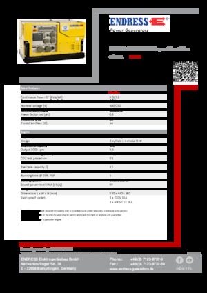 Stromerzeuger, Benzin Endress ESE 908 DBG ES DIN Super Silent Plus