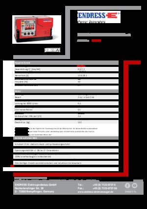 Stromerzeuger, Benzin Endress ESE 908 DBG ES ISO Duplex Silent