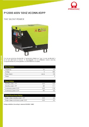 Stromerzeuger, Benzin PRAMAC Lifter P 12000 THB