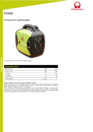 Stromerzeuger, Benzin PRAMAC Lifter P 2000 i