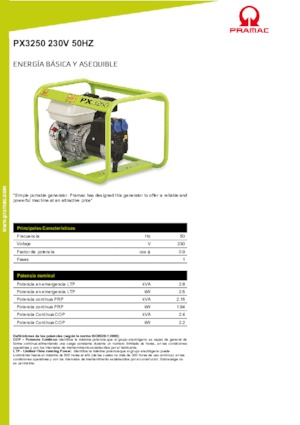 Stromerzeuger, Benzin PRAMAC Lifter PX 3250