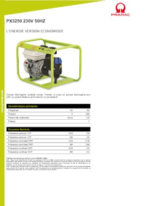 Stromerzeuger, Benzin PRAMAC Lifter PX 3250