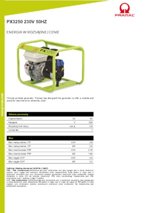 Stromerzeuger, Benzin PRAMAC Lifter PX 3250