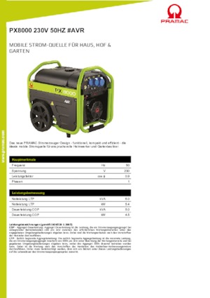 Stromerzeuger, Benzin PRAMAC Lifter PX 4000