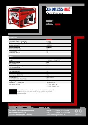 Stromerzeuger, Benzin Endress SEA 6