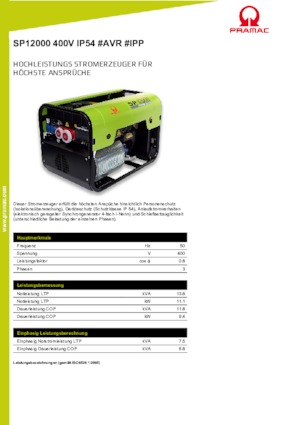 Stromerzeuger, Benzin PRAMAC Lifter SP 12000