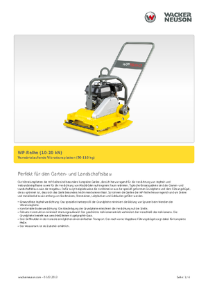 Rüttelplatten in einer Richtung Wacker Neuson WP 1030 A