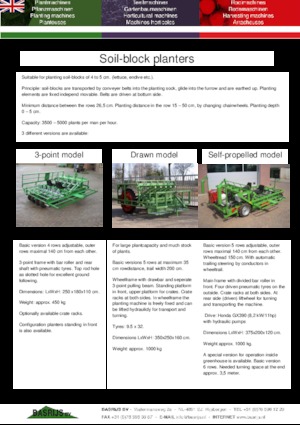Pflanzmaschinen Basrijs Soil-block planter self-propelled 5 rows