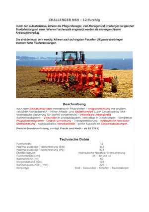 Pflüge Kuhn Challenger 12 NSH