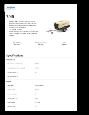 Mobile Kompressoren - Diesel, Elektro, Benzin Doosan 7/45 