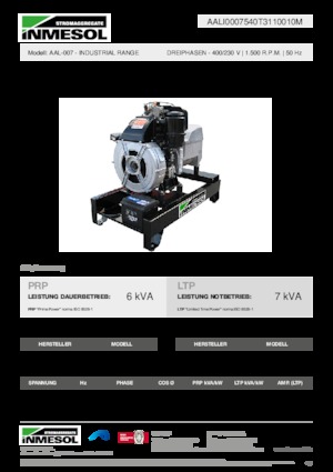 Stromerzeuger, Diesel INMESOL AAL-007