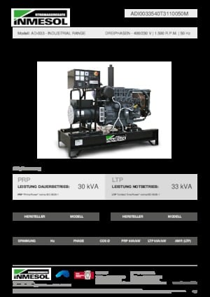 Stromerzeuger, Diesel INMESOL AD-033