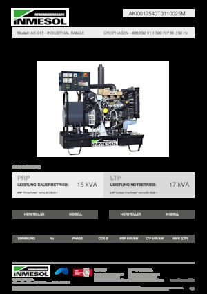 Stromerzeuger, Diesel INMESOL AK-017