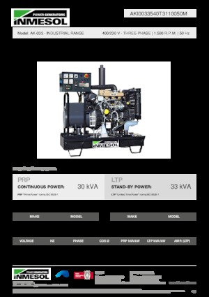 Stromerzeuger, Diesel INMESOL AK-033