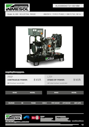 Stromerzeuger, Diesel INMESOL AL-009