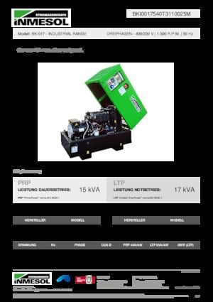 Stromerzeuger, Diesel INMESOL BK-017