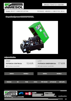 Stromerzeuger, Diesel INMESOL BK-017