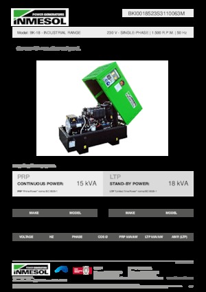 Stromerzeuger, Diesel INMESOL BK-18