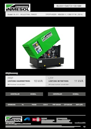 Stromerzeuger, Diesel INMESOL BL-011