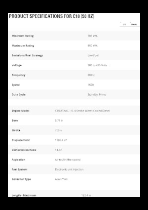 Stromerzeuger, Diesel Caterpillar C18-850