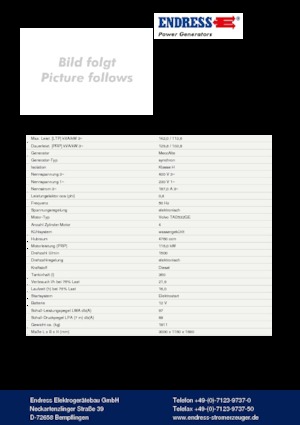 Stromerzeuger, Diesel Endress ESE 150 VW/AS