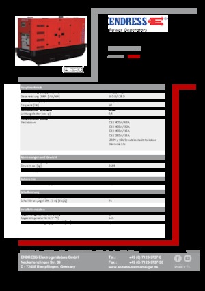 Stromerzeuger, Diesel Endress ESE 180 JW/RS