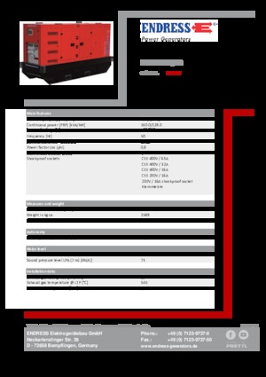Stromerzeuger, Diesel Endress ESE 180 JW/RS