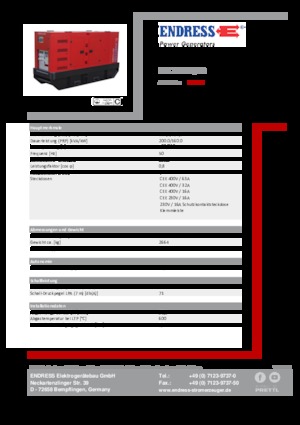 Stromerzeuger, Diesel Endress ESE 225 JW/RS