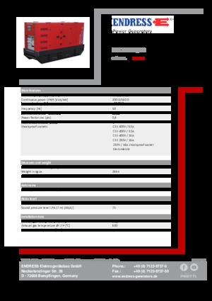 Stromerzeuger, Diesel Endress ESE 225 JW/RS