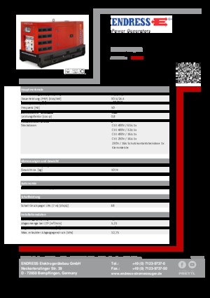 Stromerzeuger, Diesel Endress ESE 35 YW/RS