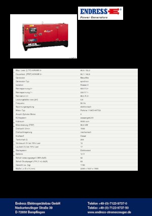 Stromerzeuger, Diesel Endress ESE 67 PW/MS