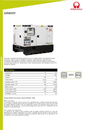 Stromerzeuger, Diesel PRAMAC Lifter GRW 50 Y