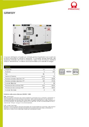 Stromerzeuger, Diesel PRAMAC Lifter GRW 50 Y