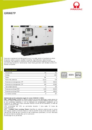 Stromerzeuger, Diesel PRAMAC Lifter GRW 67 P