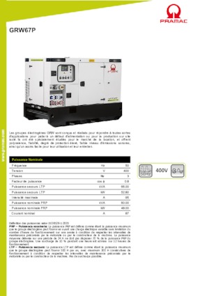 Stromerzeuger, Diesel PRAMAC Lifter GRW 67 P