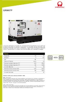 Stromerzeuger, Diesel PRAMAC Lifter GRW 67 P
