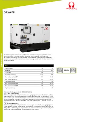 Stromerzeuger, Diesel PRAMAC Lifter GRW 67 P
