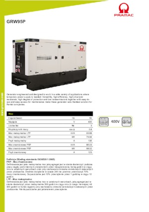 Stromerzeuger, Diesel PRAMAC Lifter GRW 95 P