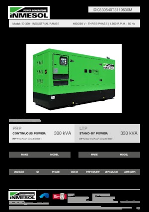 Stromerzeuger, Diesel INMESOL ID-330