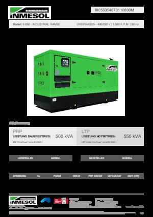 Stromerzeuger, Diesel INMESOL II-550