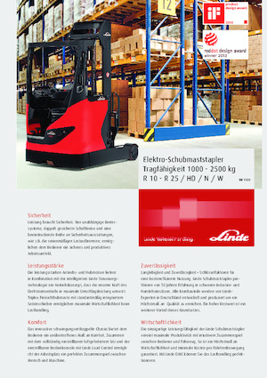 Schubstapler Elektro Linde R16N HD