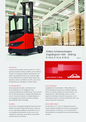 Schubstapler Elektro Linde R16G Std.