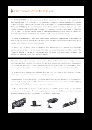 Heckmähwerke Scheiben o. Aufbereiter Pronar PDK 220